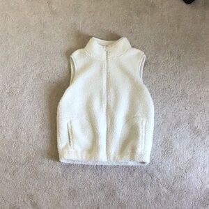 OLD NAVY white fuzzy vest